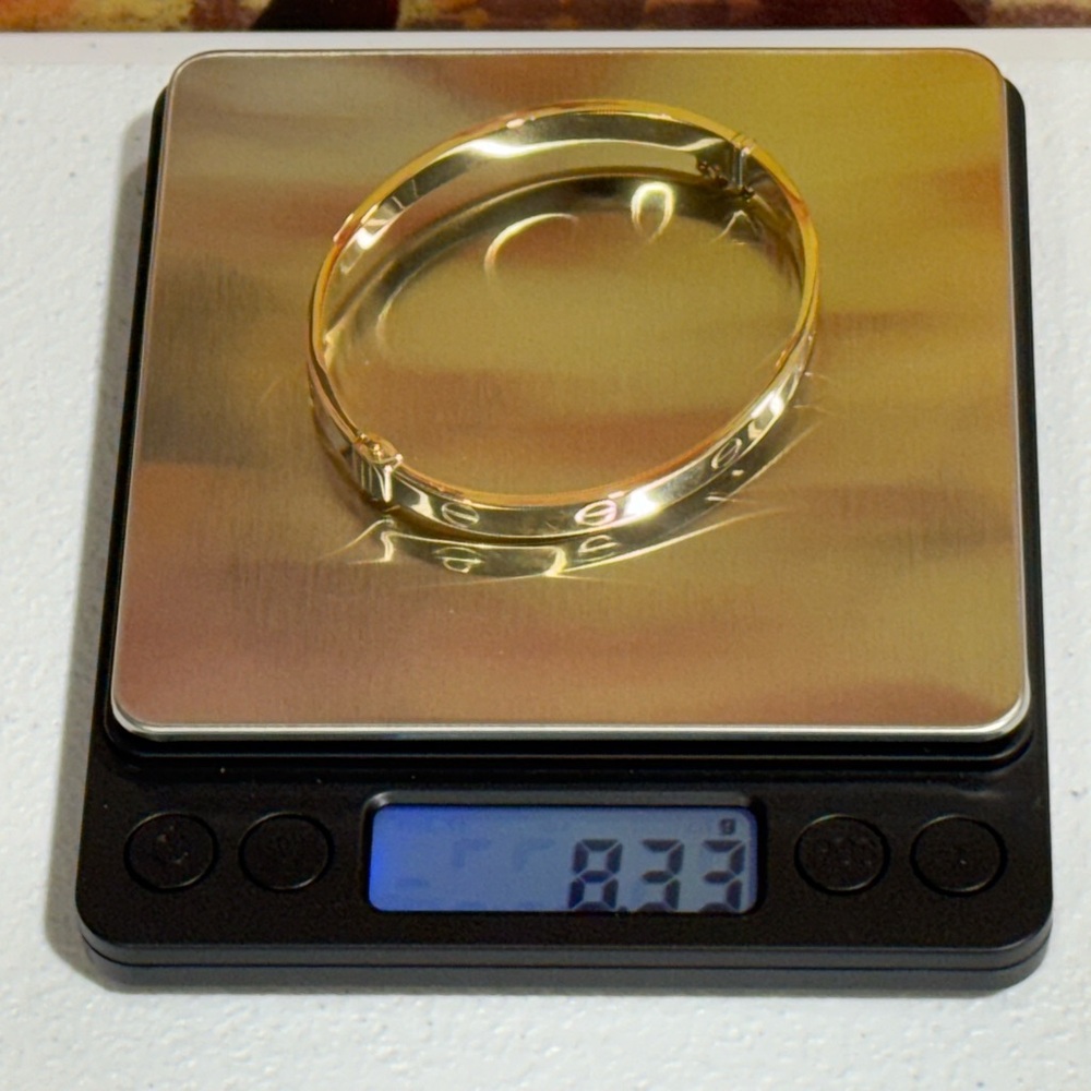 New 14K Solid Yellow Gold Bangle Bracelet 8.33g